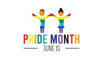 Pride Month observed every year in June. Template for background, banner, card, poster with text inscription. vector