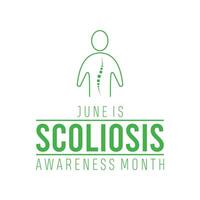 Scoliosis Awareness Month every year in June. Template for background, banner, card, poster with text inscription. vector