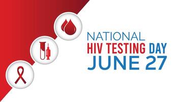 National HIV Testing Day observed every year in June. Template for background, banner, card, poster with text inscription. vector