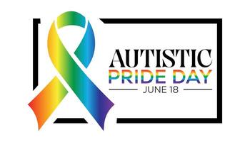 Autistic Pride Day observed every year in June. Template for background, banner, card, poster with text inscription. vector