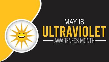 ultraviolet awareness month observed every year in May. Template for background, banner, card, poster with text inscription. vector