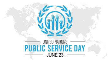 UNITED NATIONS PUBLIC SERVICE DAY observed every year in June. Template for background, banner, card, poster with text inscription. vector