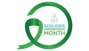 Scoliosis Awareness Month every year in June. Template for background, banner, card, poster with text inscription. vector