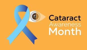 Cataract Awareness Month observed every year in June. Template for background, banner, card, poster with text inscription. vector