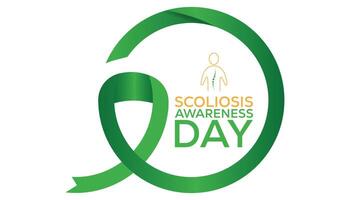 Scoliosis Awareness Day every year in June. Template for background, banner, card, poster with text inscription. vector