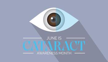 Cataract Awareness Month observed every year in June. Template for background, banner, card, poster with text inscription. vector