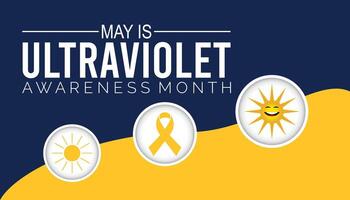 ultraviolet awareness month observed every year in May. Template for background, banner, card, poster with text inscription. vector