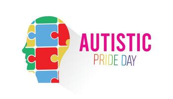 Autistic Pride Day observed every year in June. Template for background, banner, card, poster with text inscription. vector