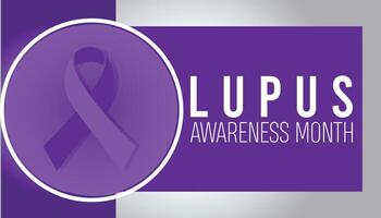 lupus conciencia mes observado cada año en mayo. modelo para fondo, bandera, tarjeta, póster con texto inscripción. vector