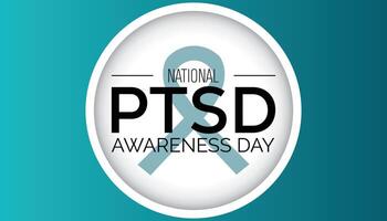 National PTSD Awareness day observed every year in June. Template for background, banner, card, poster with text inscription. vector
