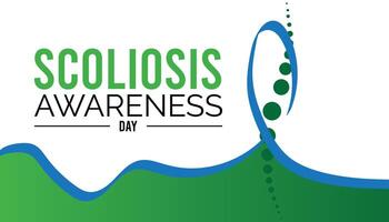 Scoliosis Awareness Day every year in June. Template for background, banner, card, poster with text inscription. vector