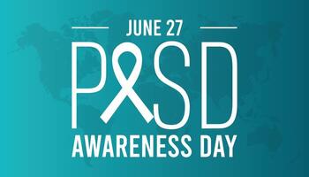 National PTSD Awareness day observed every year in June. Template for background, banner, card, poster with text inscription. vector