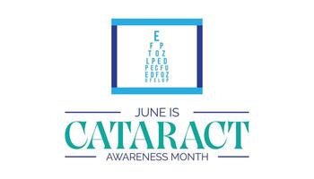 Cataract Awareness Month observed every year in June. Template for background, banner, card, poster with text inscription. vector