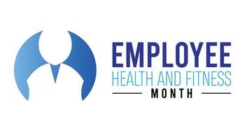 Employee Health and Fitness Month observed every year in May. Template for background, banner, card, poster with text inscription. vector