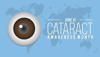 Cataract Awareness Month observed every year in June. Template for background, banner, card, poster with text inscription. vector