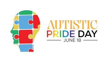 Autistic Pride Day observed every year in June. Template for background, banner, card, poster with text inscription. vector