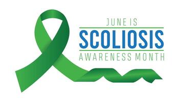 Scoliosis Awareness Month every year in June. Template for background, banner, card, poster with text inscription. vector