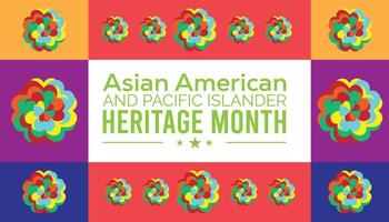asiático americano y Pacífico isleño patrimonio mes observado cada año en mayo. modelo para fondo, bandera, tarjeta, póster con texto inscripción. vector