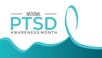 National PTSD Awareness Month observed every year in June. Template for background, banner, card, poster with text inscription. vector