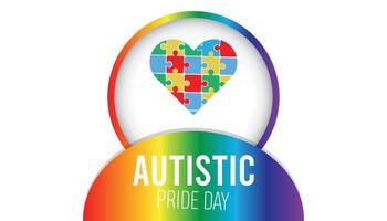 Autistic Pride Day observed every year in June. Template for background, banner, card, poster with text inscription. vector