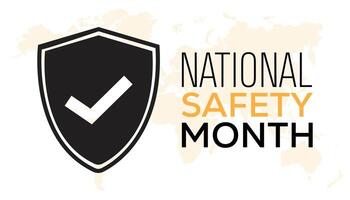 National Safety Month observed every year in June. Template for background, banner, card, poster with text inscription. vector