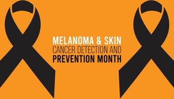 melanoma y piel cáncer detección y prevención mes observado cada año en mayo. modelo para fondo, bandera, tarjeta, póster con texto inscripción. vector