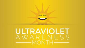 ultraviolet awareness month observed every year in May. Template for background, banner, card, poster with text inscription. vector