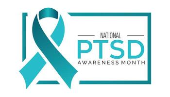 National PTSD Awareness Month observed every year in June. Template for background, banner, card, poster with text inscription. vector