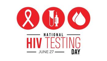 National HIV Testing Day observed every year in June. Template for background, banner, card, poster with text inscription. vector