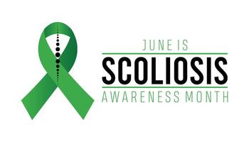 Scoliosis Awareness Month every year in June. Template for background, banner, card, poster with text inscription. vector