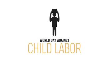 World Day Against Child Labor observed every year in June. Template for background, banner, card, poster with text inscription. vector