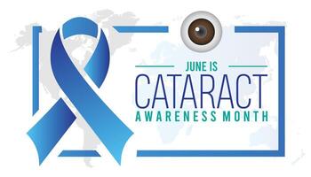 Cataract Awareness Month observed every year in June. Template for background, banner, card, poster with text inscription. vector