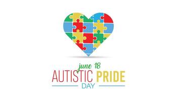 Autistic Pride Day observed every year in June. Template for background, banner, card, poster with text inscription. vector