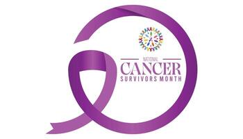 National Cancer Survivors Month observed every year in June. Template for background, banner, card, poster with text inscription. vector