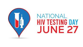 National HIV Testing Day observed every year in June. Template for background, banner, card, poster with text inscription. vector