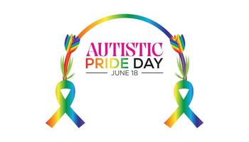 Autistic Pride Day observed every year in June. Template for background, banner, card, poster with text inscription. vector