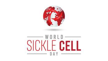 World Sickle Cell day observed every year in June. Template for background, banner, card, poster with text inscription. vector