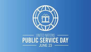 unido naciones público Servicio día observado cada año en junio. modelo para fondo, bandera, tarjeta, póster con texto inscripción. vector