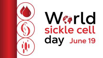 World Sickle Cell day observed every year in June. Template for background, banner, card, poster with text inscription. vector