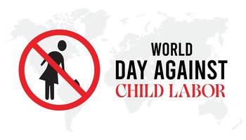 World Day Against Child Labor observed every year in June. Template for background, banner, card, poster with text inscription. vector