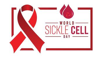 World Sickle Cell day observed every year in June. Template for background, banner, card, poster with text inscription. vector