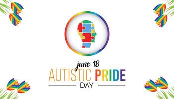 Autistic Pride Day observed every year in June. Template for background, banner, card, poster with text inscription. vector