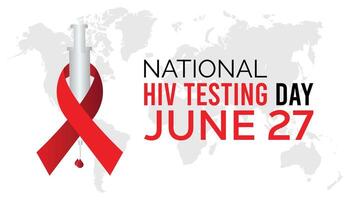 National HIV Testing Day observed every year in June. Template for background, banner, card, poster with text inscription. vector