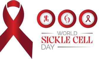 World Sickle Cell day observed every year in June. Template for background, banner, card, poster with text inscription. vector