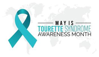 Tourettes conciencia mes observado cada año en mayo. modelo para fondo, bandera, tarjeta, póster con texto inscripción. vector