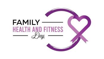 Family Health and Fitness day observed every year in June. Template for background, banner, card, poster with text inscription. vector