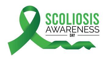 Scoliosis Awareness Day every year in June. Template for background, banner, card, poster with text inscription. vector