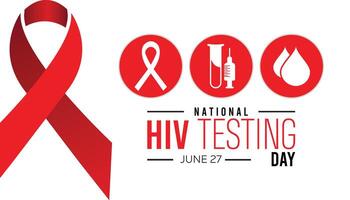 National HIV Testing Day observed every year in June. Template for background, banner, card, poster with text inscription. vector