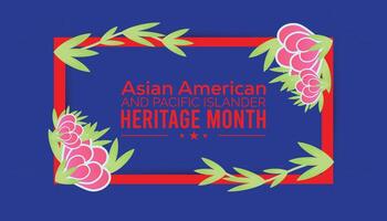 Asian American and Pacific Islander Heritage Month observed every year in May. Template for background, banner, card, poster with text inscription. vector