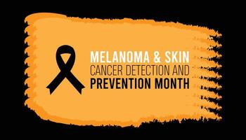 melanoma y piel cáncer detección y prevención mes observado cada año en mayo. modelo para fondo, bandera, tarjeta, póster con texto inscripción. vector